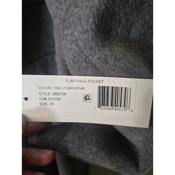 Larry Levine Coat Womens 2XL Light Heather Gray Wool Overcoat Peacoat - Picture 5 of 10